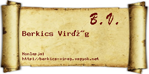 Berkics Virág névjegykártya